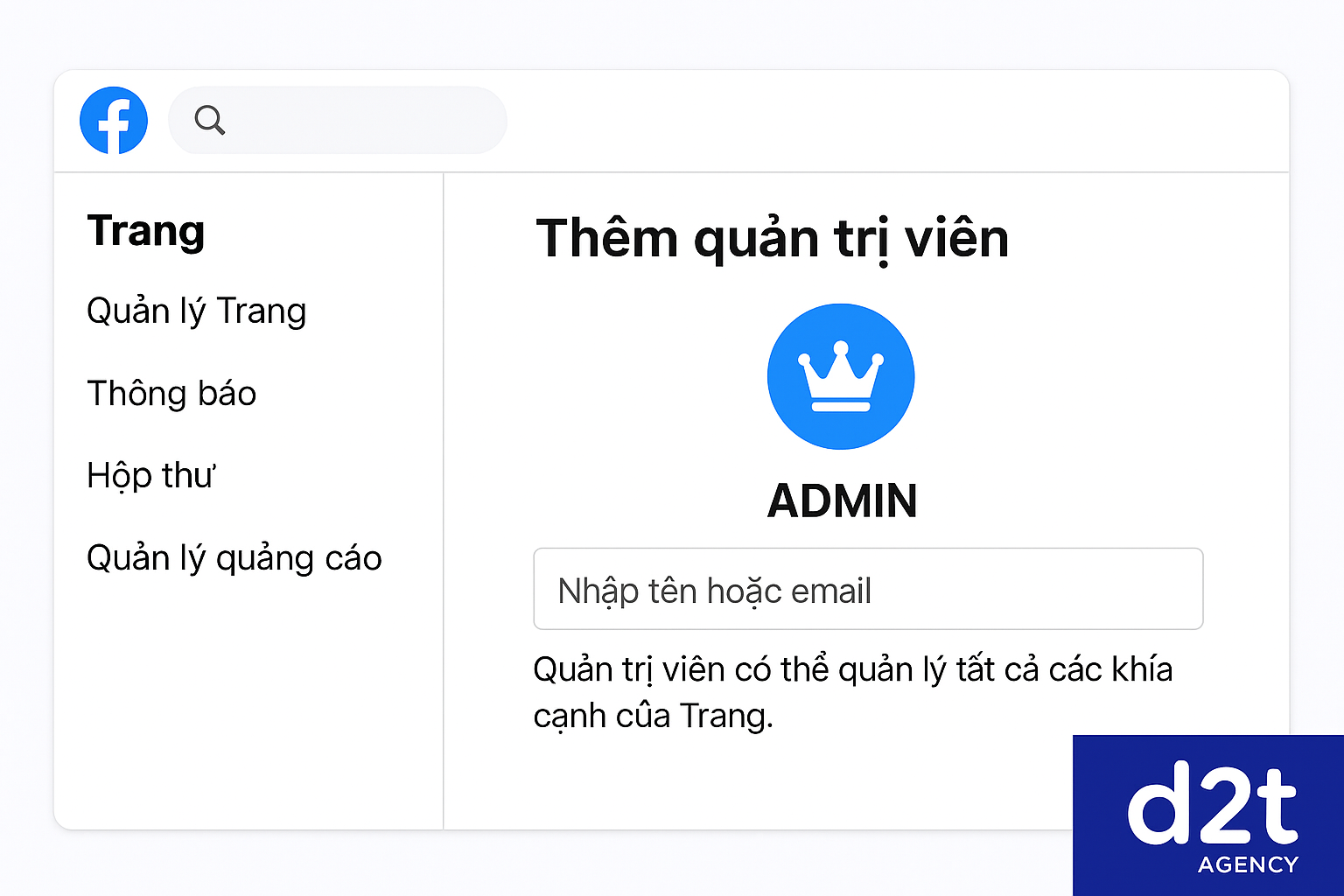 Làm sao để thêm admin cho Fanpage Facebook?